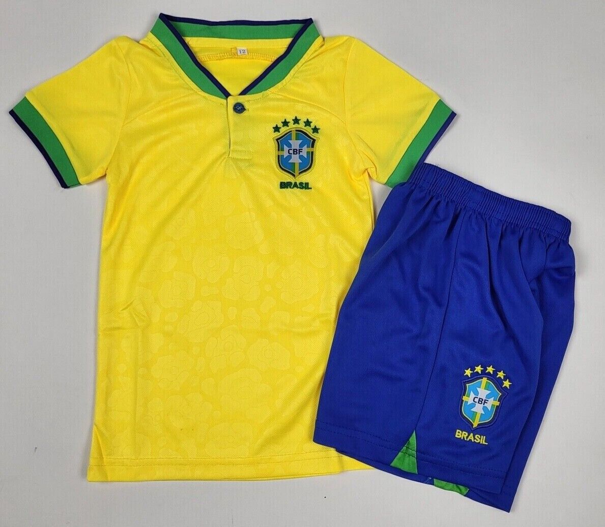 Brazil Soccer Jersey For Kids, Jersey De Brasil Para Niños, Incluye Shorts