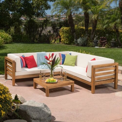 Ravello 4 Piece Outdoor Wooden Sectional Set