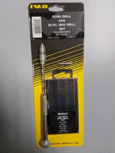 Push Drill And 20pc Mini Drill Set #61 To #80 540-403c