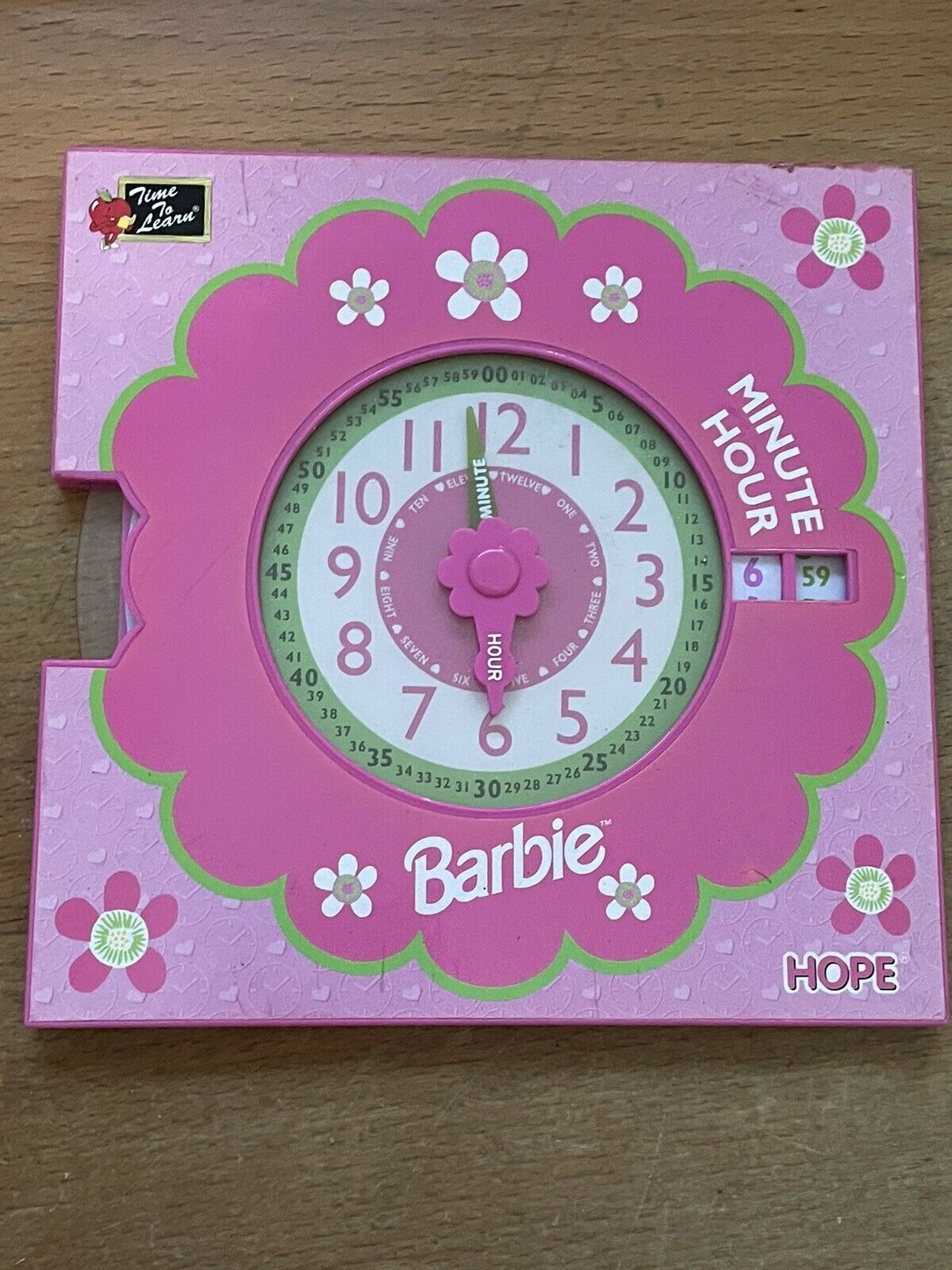 Analog CLOCK education Barbie 