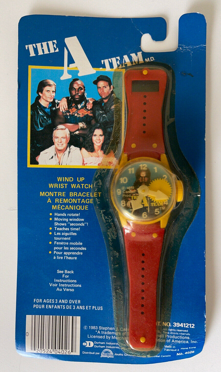 Rare 1983 Rack Toy The A-team Wind Up Wrist Watch Mr. T Vintage Moc