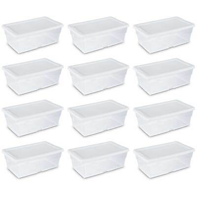 Sterilite 6 Quart Clear Plastic Stacking Storage Container Tote (12 Pack)