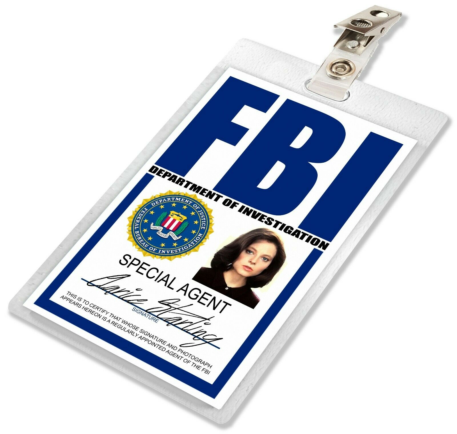 Silence Of The Lambs Hannibal Clarice Starling Fbi Id Badge Prop Cosplay Costume