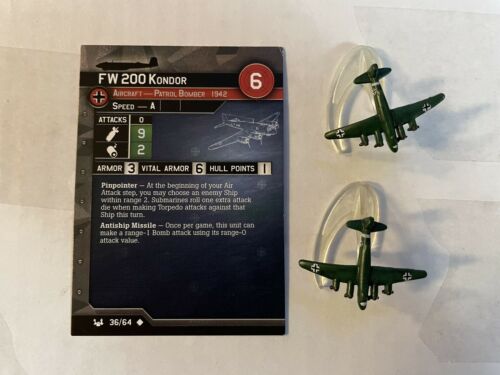 Fw 200 Kondor 2 Minis 1 Card Axis & Allies War at Sea Base Set #36/64 Uncommon