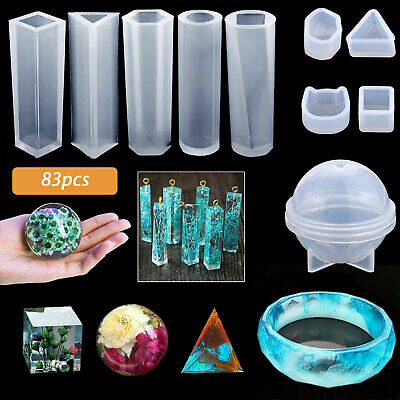 83pcs Resin Casting Silicone Molds Epoxy Spoon Kit Jewelry Making Pendant Craft