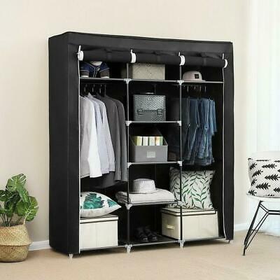69" Portable Closet Wardrobe Clothes Ample Storage Space Organizer Armoire Free