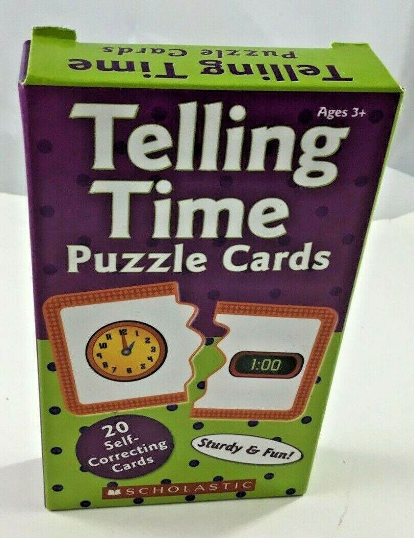 Telling Time Puzzle Cards Scholastic 2006 -20 Self Correcting Cards New