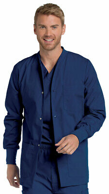 Landau Men's Long Sleeve Easy Snap Closure Warm-Up Scrub Jacket. 7551