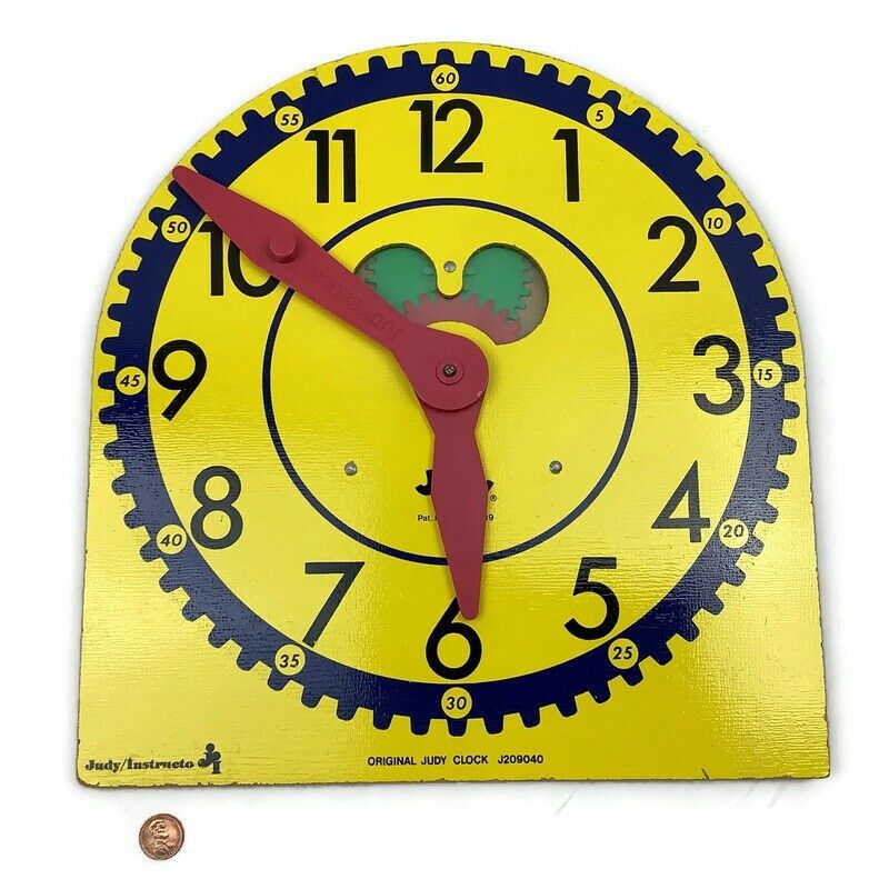 Large Original Vintage "judy Clock". Judy/instructo Teaching Clock. J209040