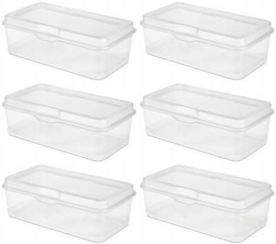 6 Pack) Sterilite 18058606 Plastic Fliptop Latching Storage Box Container Clear