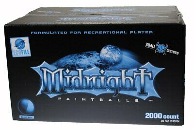 Xball Certified Midnight 2000 Paintballs - Blue / Light Blue Shell - Aqua Fill