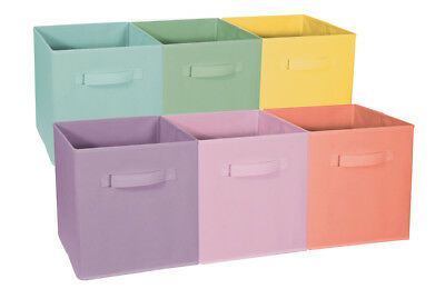6-pack Foldable Storage Cloth Cube Basket Bin Cubby Organizer For Closet Shelves